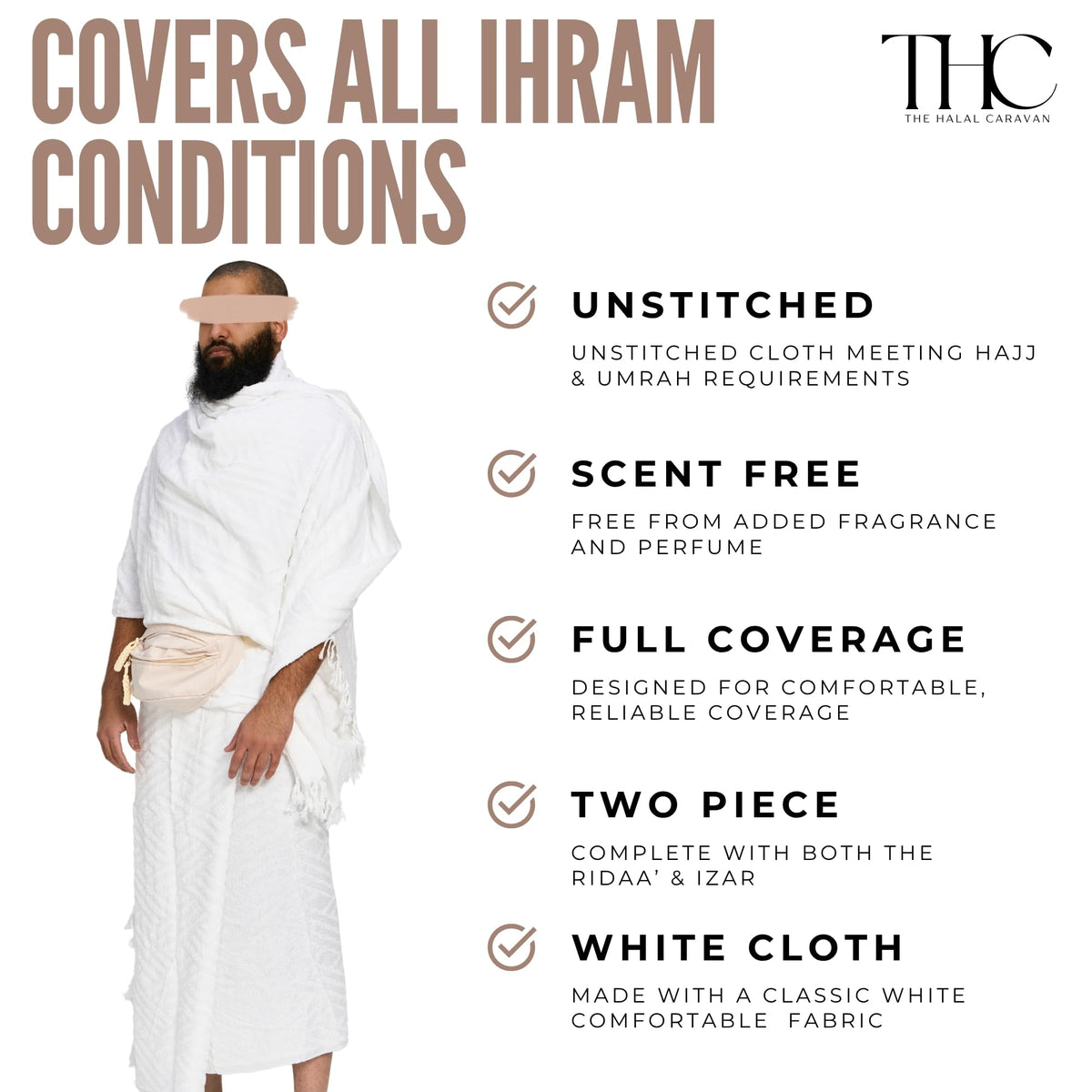 The Halal Caravan breathable material for comfortable pilgrimage wear