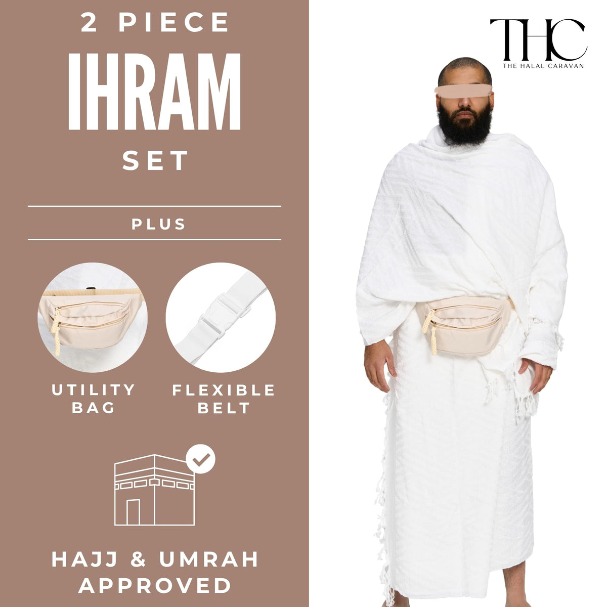 The Halal Caravan ihram opaque fabric maintains modest appearance during rituals