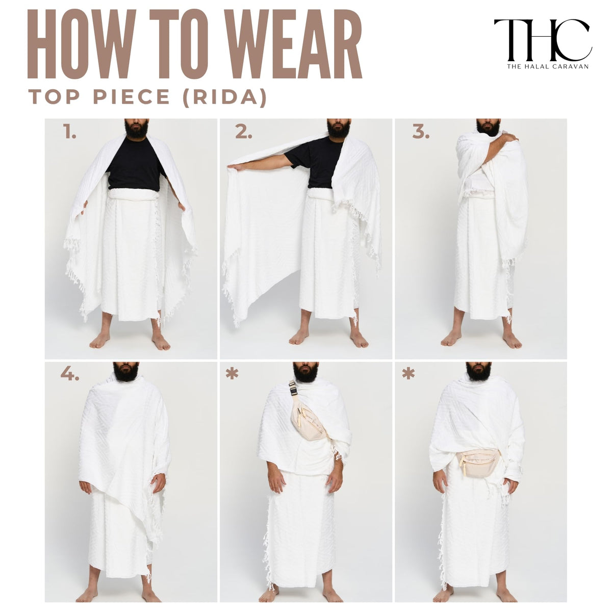 The Halal Caravan white men's ihram is ideal for unity and modesty