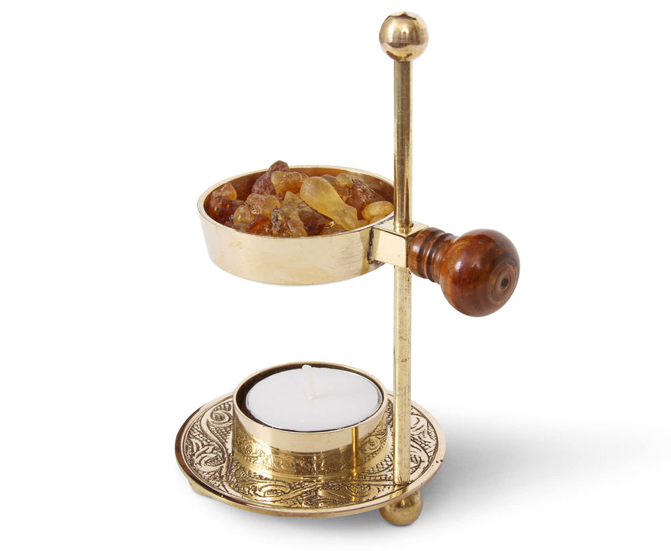 THE JERUSALEM GIFT SHOP resin incense burner with tea-light enhances room ambiance
