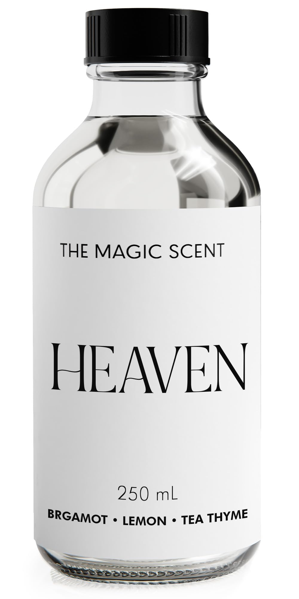 The Magic Scent Heaven Diffuser Oil bottle with bergamot and lemon notes for a bright space.