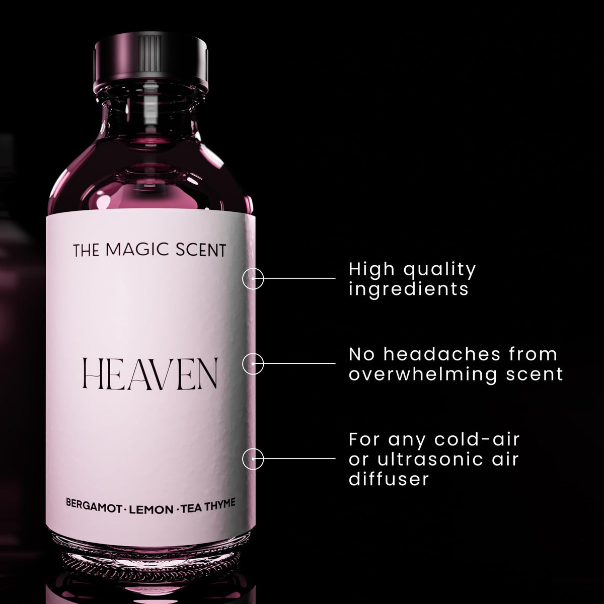 The Magic Scent Heaven Diffuser Oil pour action for easy diffusion.