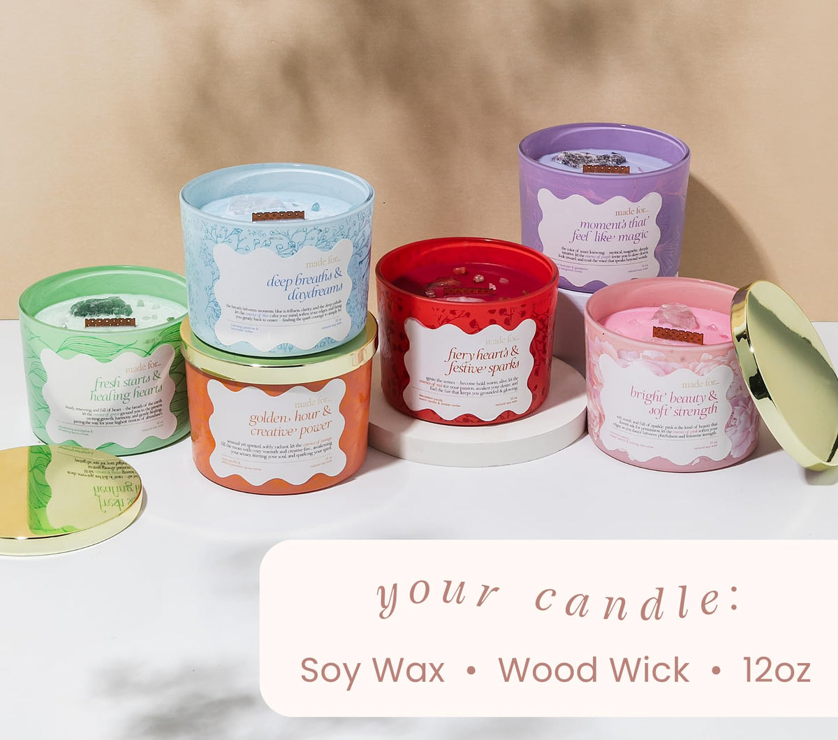 The Mindful Collective gift-ready pink candle ideal for birthdays or Mother's Day.