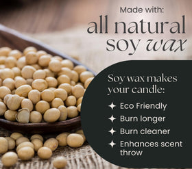 The Mindful Collective soy wax candle delivering clean burn and cozy ambience.