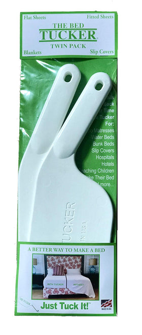 The Tucker bed sheet tucker twin pack in action enabling quick bed making.