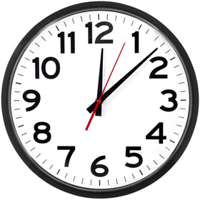 The Ultimate Wall Clock 14-inch face with bold numerals for easy readability.