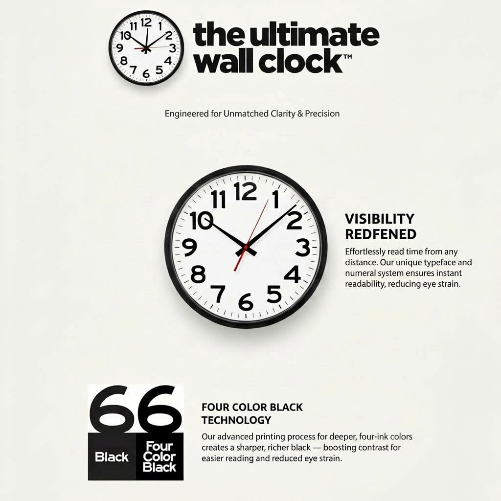 The Ultimate Wall Clock atomic synchronization for precise, drift-free time.