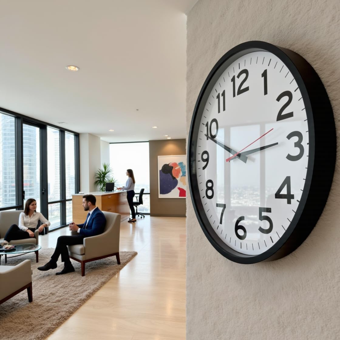 The Ultimate Wall Clock suitable for kitchens, gyms, and shared spaces.