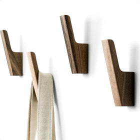 TheHrdwoodCom dark walnut wall hooks close-up showing rich grain and sturdy hanging