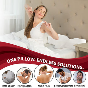 Therapeutica cervical pillow back view highlights firm neck support for better spine alignment.
