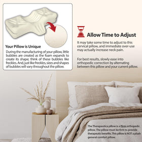 Compact packaging of Therapeutica pillow suggests space-saving setup