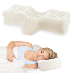Therapeutica cervical pillow front view shows alignment support for side and back sleepers.