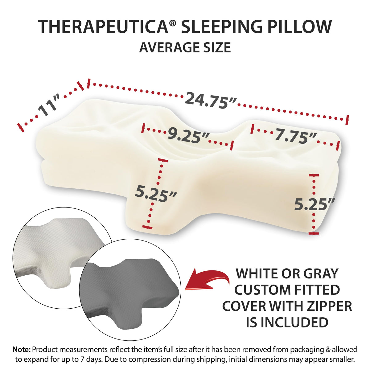 Therapeutica pillow made in Canada label emphasizes quality craftsmanship