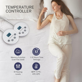 Detachable controller wired to the Thermylux pad for easy adjustments