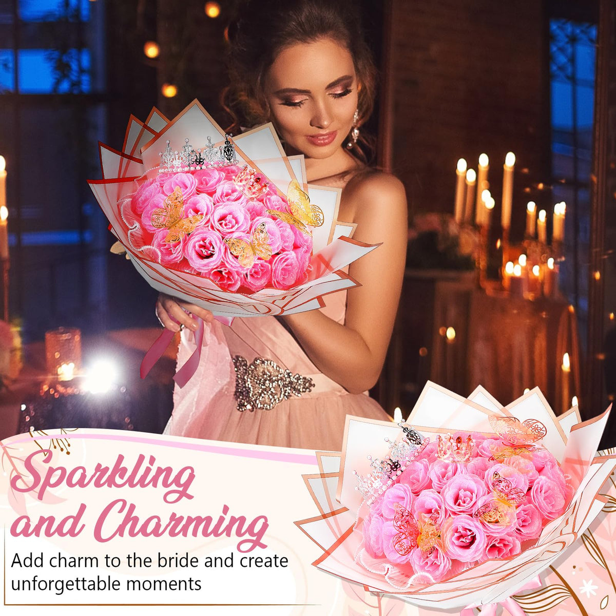 Thiccywoov 3D butterflies provide lifelike accents for festive blooms.