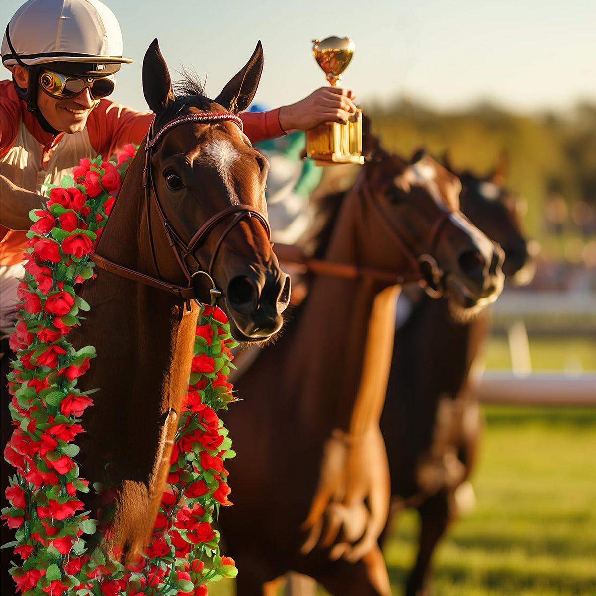 Thiccywoov flexible Derby rose vine lets you shape around trophies and rails.
