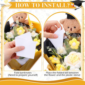 Thiccywoov gold-themed bouquet display for festive graduation decor