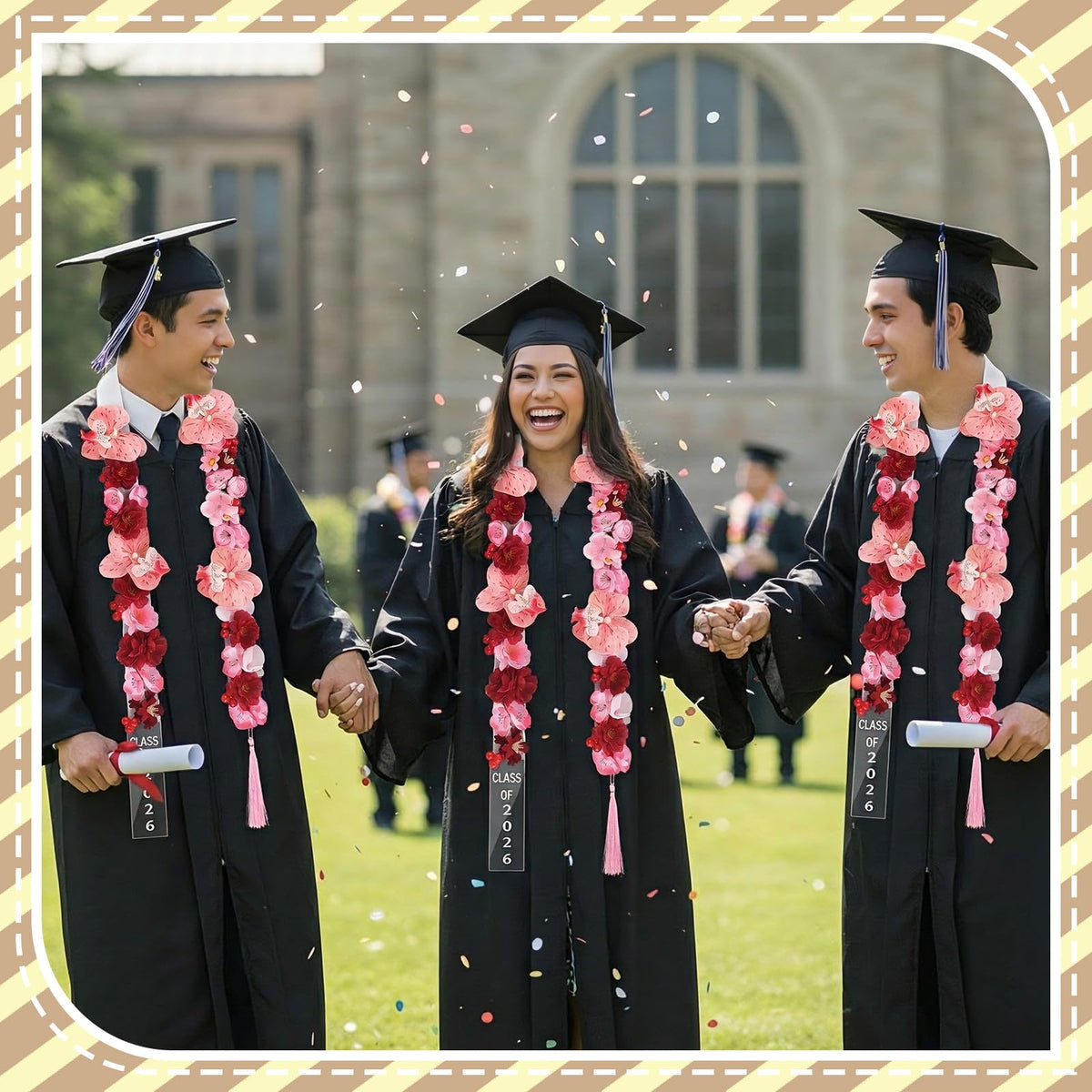 Thiccywoov Graduation Lei used as party decor and backdrop accent.