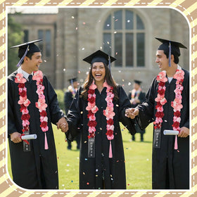 Thiccywoov Graduation Lei used as party decor and backdrop accent.