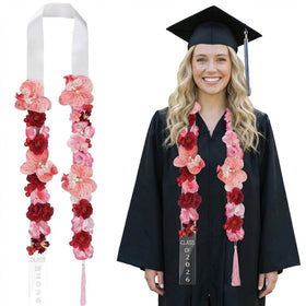 Thiccywoov Graduation Lei with phalaenopsis arrangement ideal for ceremony photos.