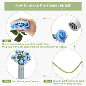 Thiccywoov blue silk rose bouquet ready for wedding centerpieces