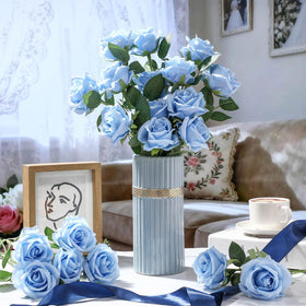 Thiccywoov long-stem silk roses arranged for backdrop decor