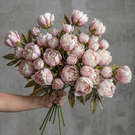 Thiccywoov peony stems large heads close-up showcases silk texture for lifelike bouquets