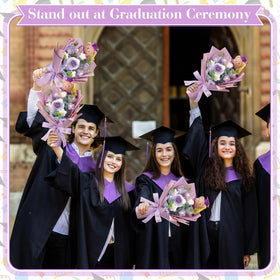 Thiccywoov purple graduation bouquet—vibrant milestone centerpiece.