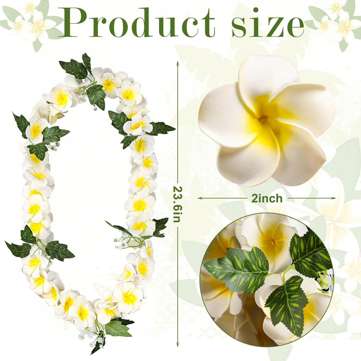 Model wearing Thiccywoov white Hawaiian lei during graduation photo shoot