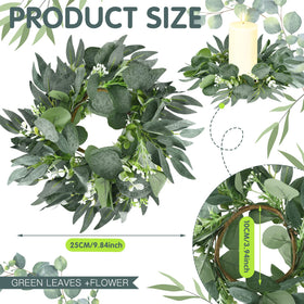 Thinkday artificial eucalyptus wreath 4inch lifelike leaves for decor.
