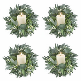 Thinkday wedding centerpiece candle ring 4inch adds natural green touch.