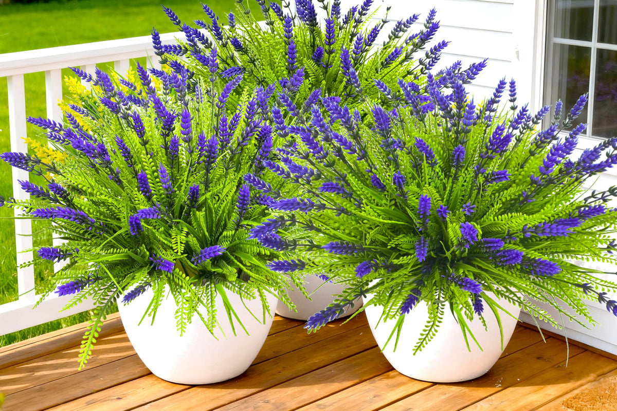 Thinktral 17-8in tall artificial plants with seven stems, full realism.