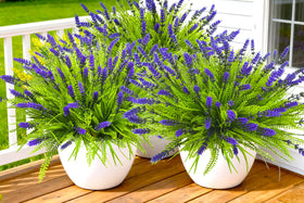 Thinktral 17-8in tall artificial plants with seven stems, full realism.