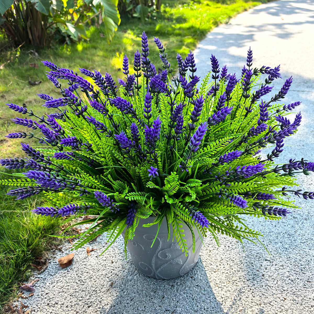 Thinktral faux plants for window boxes and porches, easy DIY decor.