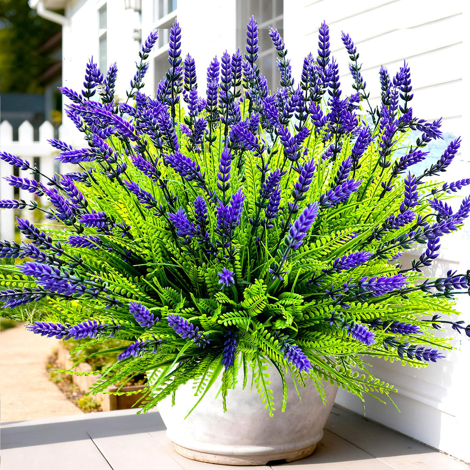 Thinktral lavender artificial flowers for porch; UV-resistant and maintenance-free ambiance.