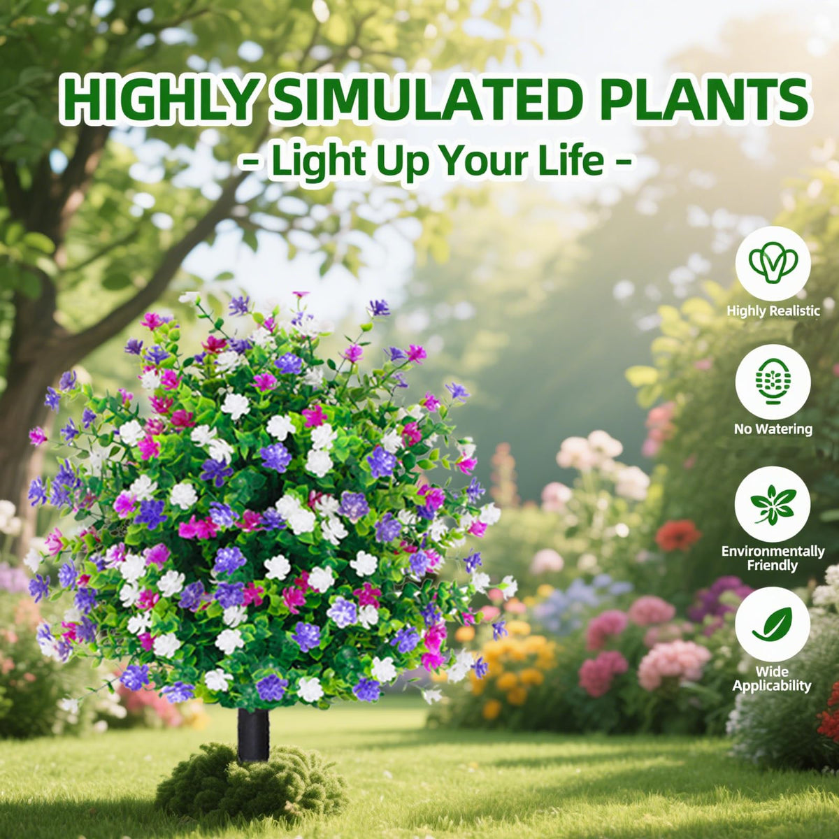 THKFUL topiary ball with spike enables quick, tool-free outdoor stabilization.