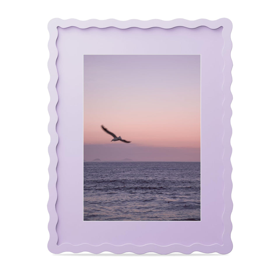 THKRLOF 11x14 frame with mat highlights an 8x10 photo in purple, wavy edge