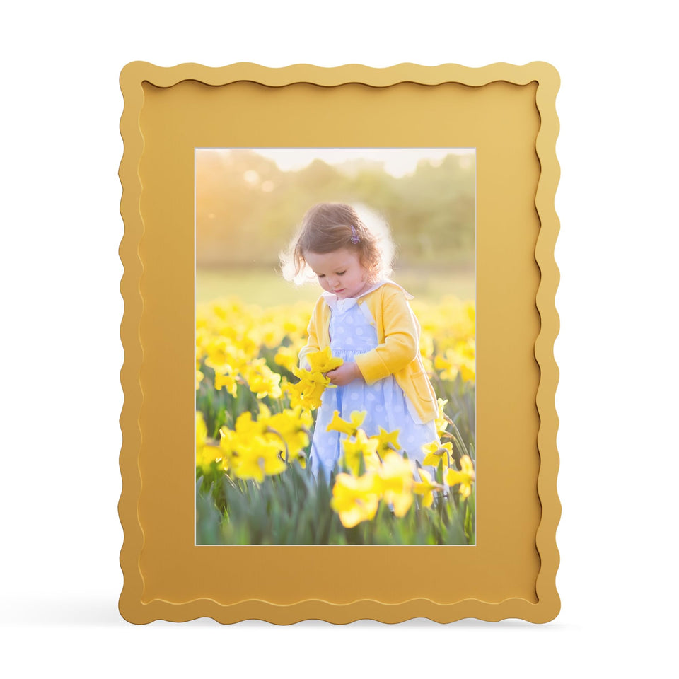 THKRLOF 11x14 frame with mat yellow for clear 8x10 photo display