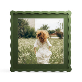 THKRLOF 12x12 frame with mat in green, crisp display and photo protection.