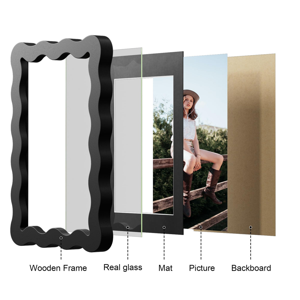 THKRLOF mat-removed option reveals full 8x10 photo space.