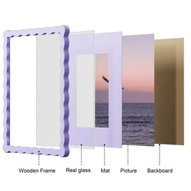 THKRLOF elegant purple frame with a distinctive wavy edge design