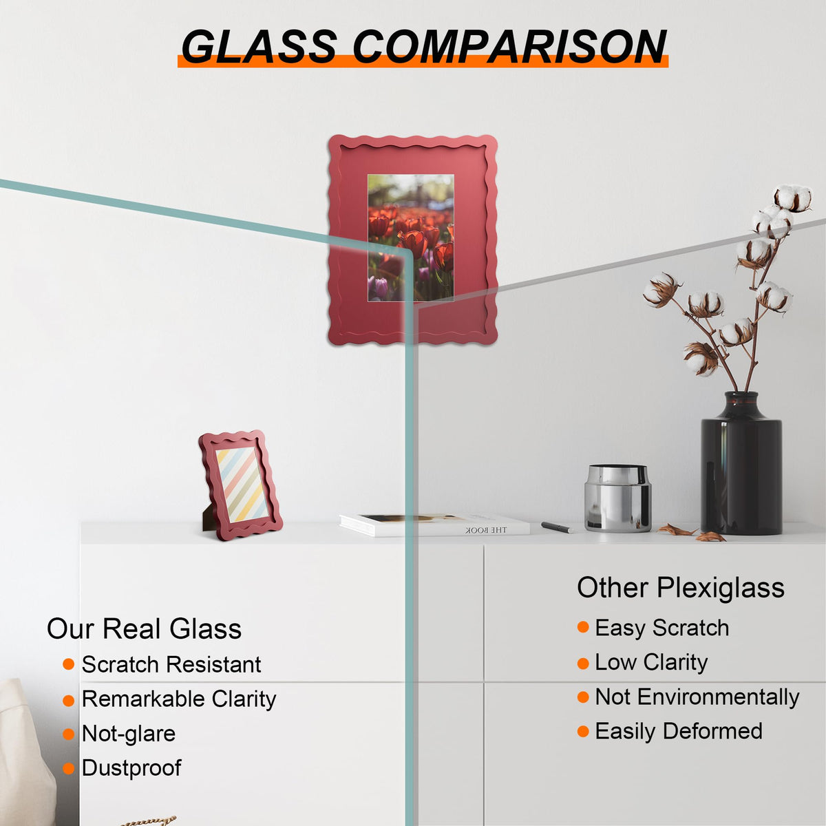 THKRLOF frame back with rotating snaps for easy photo changes