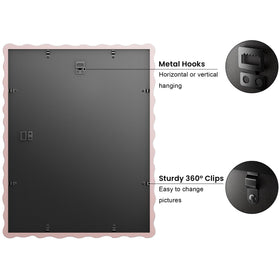 Back view of THKRLOF frame showing rotating snaps for quick display updates.