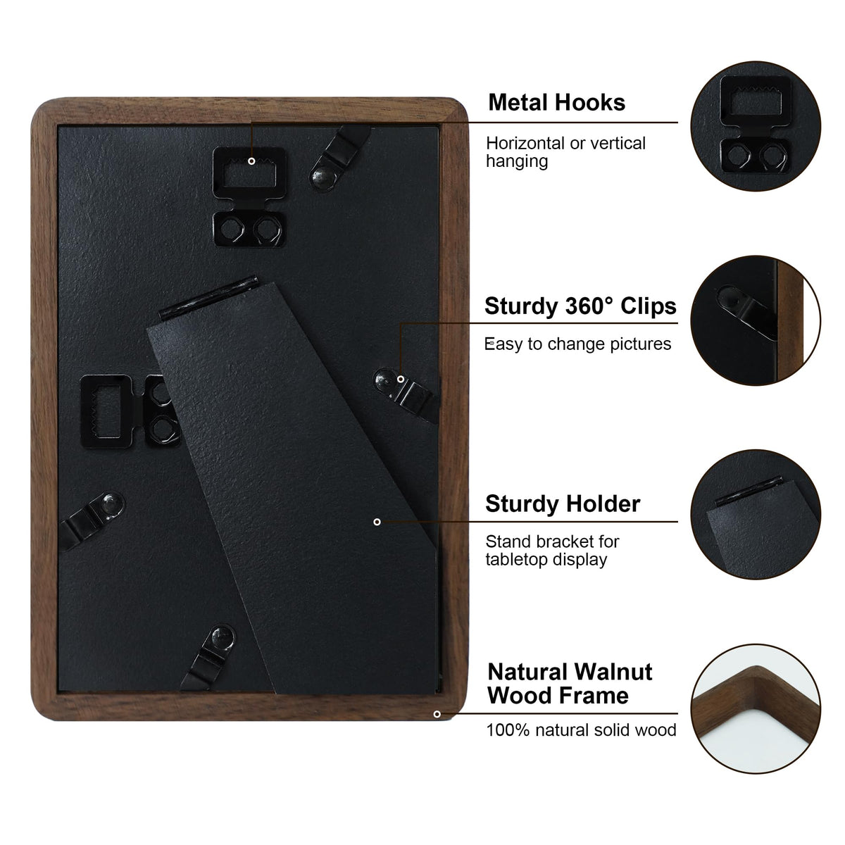 THKRLOF frame shown on wall or tabletop, highlighting flexible display options.