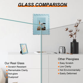 THKRLOF blue wavy-edge frame adds modern elegance to wall displays