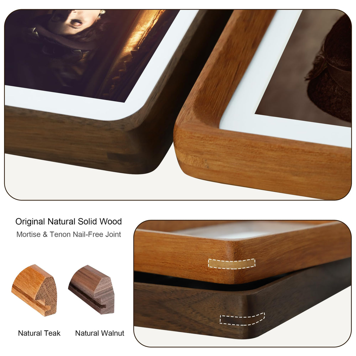 THKRLOF natural wood frame presented as a thoughtful home gift idea.