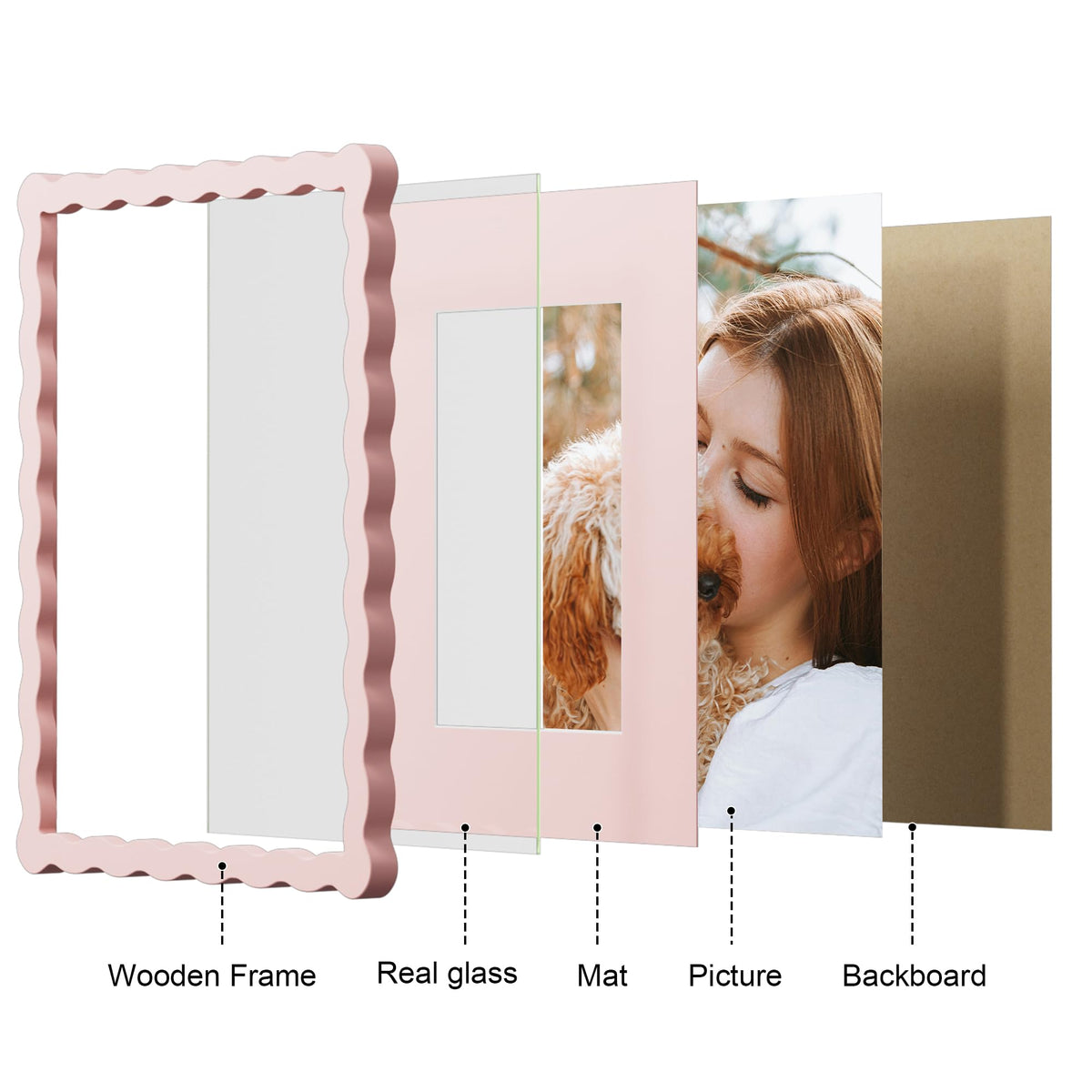 THKRLOF frame ready for wall hanging or tabletop display in pink.