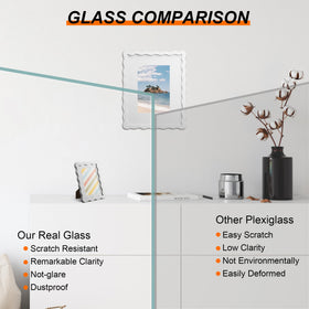 THKRLOF wooden frame with real glass protects and showcases images
