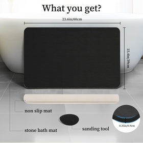 THMINS stone bath mat easy-clean surface for quick maintenance