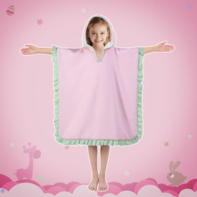 THOVSMOON pink hooded towel suitable for bath or beach use.